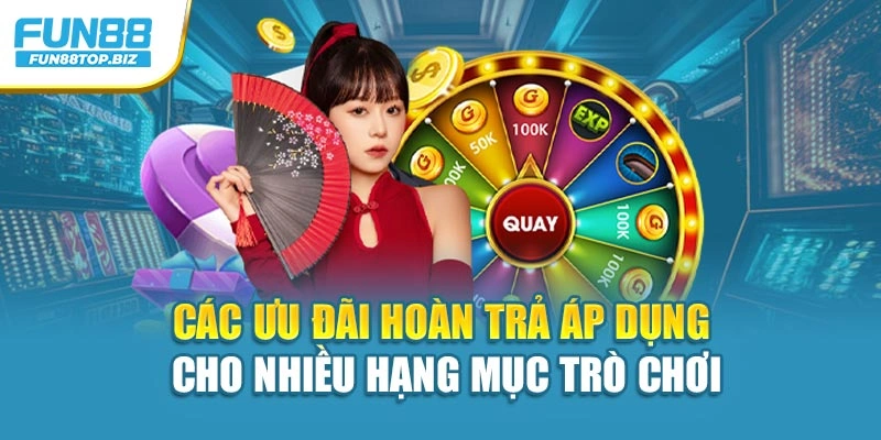 Các ưu đãi hoàn trả áp dụng cho nhiều hạng mục trò chơi